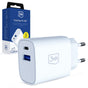 Incarcator retea 3mk GaN, USB, Type-C 30W, PD 3.0, QC4, alb
