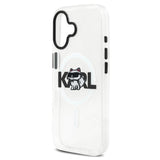 Husa pentru iPhone 17, Karl Lagerfeld IML Choupette Sketch Logo MagSafe (KLHMP17SHGCHGKBT), transparenta
