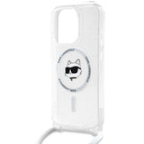 Husa pentru iPhone 15 Pro Max, Karl Lagerfeld IML Crossbody MagSafe (KLHMP15XHCCHNT), transparenta