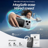 Baterie externa Lisen Qi2 P604, cu Type-C Cablu 65W, 10000mAh, gri