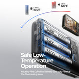 Baterie externa Lisen Qi2 P604, cu Type-C Cablu 65W, 10000mAh, gri