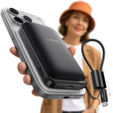 Baterie externa Lisen Qi2 P604, cu Type-C Cablu 65W, 10000mAh, gri