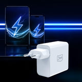 Incarcator retea 3mk GaN, USB, Type-C 45W, PD 3.0, QC4, alb