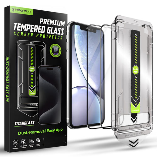 Folie de protectie pentru iPhone 11, Techsuit TitanGlass FullCover (2 pack)