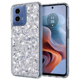 Husa pentru Motorola Moto G34, Techsuit Sparkly Glitter, alb