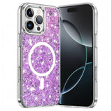 Husa pentru iPhone 16 Pro, Techsuit Sparkly Glitter MagSafe, alb