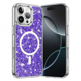 Husa pentru iPhone 16 Pro, Techsuit Sparkly Glitter MagSafe, alb
