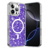 Husa pentru iPhone 16 Pro Max, Techsuit Sparkly Glitter MagSafe, alb
