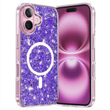 Husa pentru iPhone 16 Plus, Techsuit Sparkly Glitter MagSafe, alb