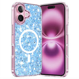 Husa pentru iPhone 16 Plus, Techsuit Sparkly Glitter MagSafe, alb