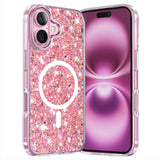 Husa pentru iPhone 16 Plus, Techsuit Sparkly Glitter MagSafe, alb