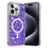 Husa pentru iPhone 15 Pro, Techsuit Sparkly Glitter MagSafe, alb