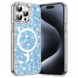 Husa pentru iPhone 15 Pro, Techsuit Sparkly Glitter MagSafe, alb