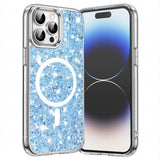 Husa pentru iPhone 14 Pro, Techsuit Sparkly Glitter MagSafe, alb