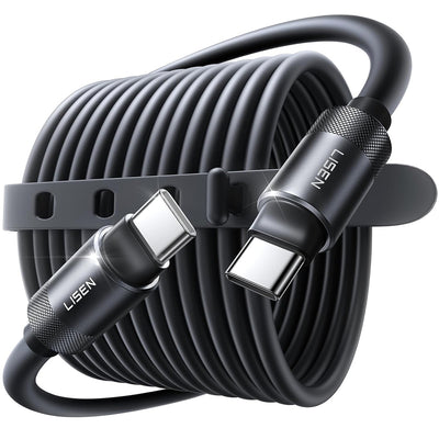 Cablu Lisen de date L115 (YL0125040001), Type-C to Type-C, Incarcare rapida, 100W, 480Mbps, Aliaj aluminiu, Silicon, 3m, negru