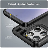 Husa pentru Motorola Moto G57 Power, Techsuit Carbon Silicone, negru