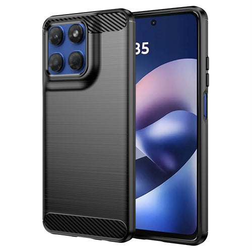 Husa pentru Motorola Moto G57 Power, Techsuit Carbon Silicone, negru