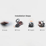 Suport auto Lisen (A608), Prindere magnetica, pentru Bord, Pliabil, 360° Reglabil, cu Larger Bottom Suction Cup, negru