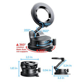 Suport auto Lisen (A608), Prindere magnetica, pentru Bord, Pliabil, 360° Reglabil, cu Larger Bottom Suction Cup, negru