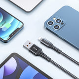 Cablu Mcdodo de date (CA-2261), USB to Lightning, Nylon Braided, Aliaj aluminiu, 3A, 1m, negru