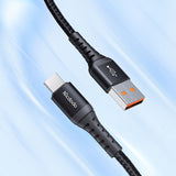 Cablu Mcdodo de date (CA-2271), USB to Type-C, Nylon Braided, Aliaj aluminiu, Support QC4.0/3.0, 1m, negru