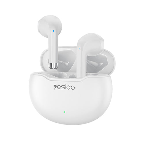 Casti wireless Yesido (TWS21), cu Bluetooth V5.3, Semi-Design in-ear, Control tactil, ANC, 320mAh, alb
