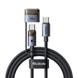 Cablu Mcdodo 2in1 Cablu de date (CA-8860), Type-C to USB-C + MagSafe 3, 240W, Indicator LED, 2m, negru