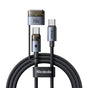 Cablu Mcdodo 2in1 Cablu de date (CA-8860), Type-C to USB-C + MagSafe 3, 240W, Indicator LED, 2m, negru