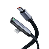Cablu Mcdodo de date (CA-3350), Type-C to Lightning, 90 Degree Design, 36W, Indicator LED, 1.2m, negru