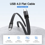 Cablu Techsuit Premium Cablu de date ElysiumSync Pro (CX1), Type-C to Type-C, PD240W, USB4.0 Gen 4, 40Gbps, 8K@60Hz, 1m, gri