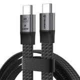 Cablu Techsuit Premium Cablu de date ElysiumSync Pro (CX1), Type-C to Type-C, PD240W, USB4.0 Gen 4, 40Gbps, 8K@60Hz, 1m, gri