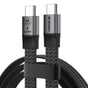 Cablu Techsuit Premium Cablu de date ElysiumSync Pro (CX1), Type-C to Type-C, PD240W, USB4.0 Gen 4, 40Gbps, 8K@60Hz, 1m, gri