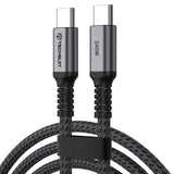 Cablu Techsuit Premium Cablu de date TitanSync Pro (CX2), Type-C to Type-C PD240W, 480Mbps, Incarcare rapida, E-marker Chip, 1m, gri