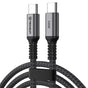Cablu Techsuit Premium Cablu de date TitanSync Pro (CX2), Type-C to Type-C PD240W, 480Mbps, Incarcare rapida, E-marker Chip, 1m, gri