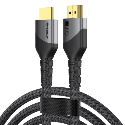 Cablu audio Techsuit Premium Video Cable NexusVision Pro (CX3), HDMI to HDMI 2.1, UHD 8K@60Hz, 48Gbps, Reinforced Design, 2m, gri