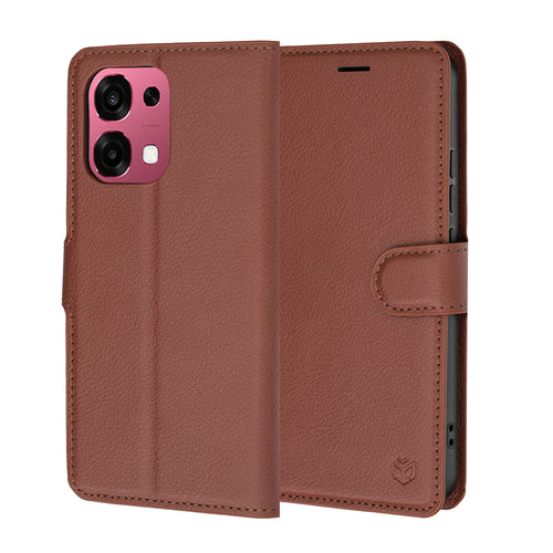 Husa pentru OPPO A6 Pro 4G, Techsuit Leather Folio, maro