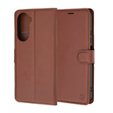 Husa pentru Xiaomi Redmi A7 Pro 4G, Techsuit Leather Folio, maro