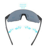 Techsuit Bike Glasses (8853), pentru Cycling, Sport Outdoor Activities, TR90 Frame, Unisex, Black / Argintiu