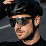 Techsuit Bike Glasses (8853), pentru Cycling, Sport Outdoor Activities, TR90 Frame, Unisex, Black / Argintiu