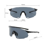 Techsuit Bike Glasses (8853), pentru Cycling, Sport Outdoor Activities, TR90 Frame, Unisex, Black / Argintiu