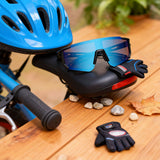 Techsuit Kids Polarized Ochelari de soare (R601), UV Protection, Gray Lens, TR Frame, Sport Design, Negru