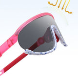 Techsuit Kids Polarized Ochelari de soare (2025), UV Protection, Gray Lens, TR Frame, Sport Design, Roz