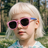 Ochelari de soare Techsuit Premium Kids Sunglasses (616), polarizati, UV400, albastru;galben