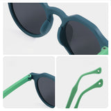 Techsuit Kids Polarized Ochelari de soare (601), UV Protection, Gray Lens, Tpee Frame, Green / Albastru