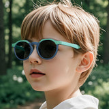 Techsuit Kids Polarized Ochelari de soare (601), UV Protection, Gray Lens, Tpee Frame, Green / Albastru