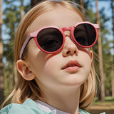 Techsuit Kids Polarized Ochelari de soare (601), UV Protection, Gray Lens, Tpee Frame, Pink / Rosu