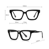Techsuit Anti-Blue Light Glasses Reflex PC (LS083), pentru Women, Oversized, Square, Negru
