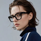 Techsuit Anti-Blue Light Glasses Reflex PC (LS083), pentru Women, Oversized, Square, Negru