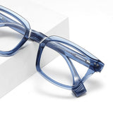 Techsuit Anti-Blue Light Glasses Reflex PC (LS084), pentru Men, Rectangular, Blue Transparent