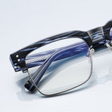 Techsuit Anti-Blue Light Glasses Reflex PC (2205), pentru Women, Square, Black / Argintiu